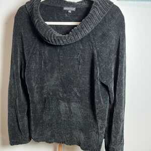 Carolyn Taylor Black Turtleneck Sweater Cozy Knit
